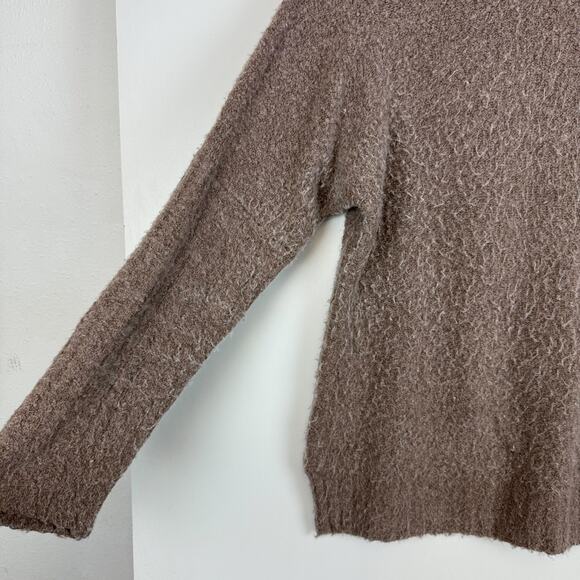 Sleeping on Snow Anthropologie Size S Baby Alpaca Knit Crew Sweater Brown - Picture 3 of 10